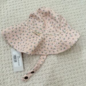 Floral Pink Baby Splash Hat with Floppy Brim